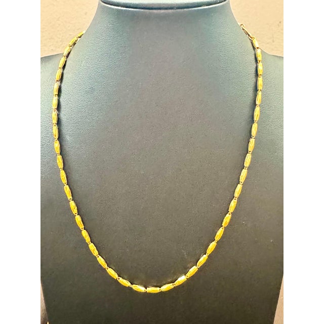 24 Karat Pure Gold Hand Made Yellow Gold Tube Chain Necklace, 4 Gm, 16 Inch For Sale In New York - Image 6 of 8