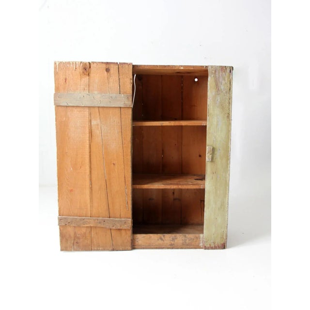 Wood Antique Primitive Cupboard For Sale - Image 7 of 13
