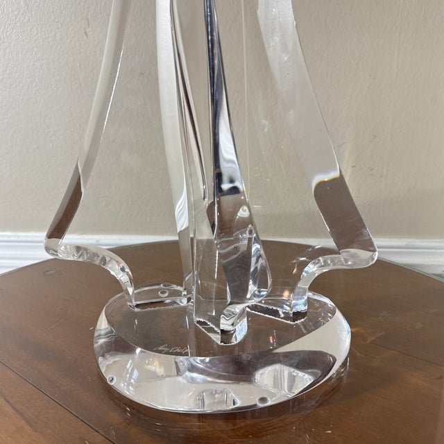 Vintage Abstract Lucite Sculpture Signed For Sale - Image 4 of 9