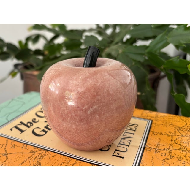 Vintage Pink Marble Apple Form Paper Weight For Sale - Image 4 of 8