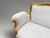 1980s French Louis XVI Gold Velvet Beech Settee For Sale - Image 11 of 16