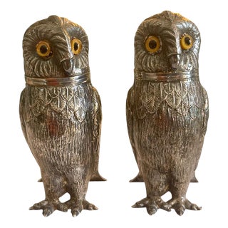 Silver-Plated Metal Salt Shakers by Armand Frénais, Set of 2 For Sale