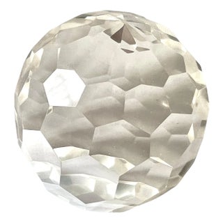 Multi Faceted Brilliant Crystal Paperweight For Sale