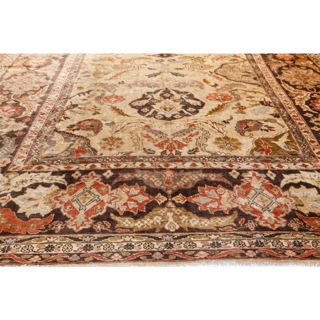 Textile Authentic Persian Sultanabad Bold Multi-Color Handmade Wool Rug For Sale - Image 7 of 8