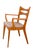 Wood Mid Century Heywood Wakefield Cat's Eye Champagne Model Dining Height Arm Chair M 1553 C For Sale - Image 7 of 12