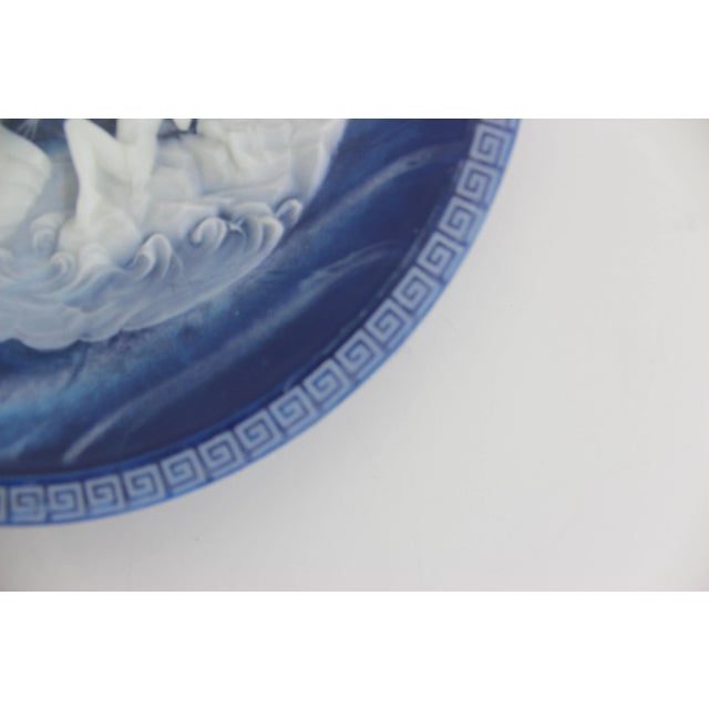 Nautical “The Sirens" Plate From "The Voyage of Ulysses" Series by Alan Brunettin, by Incolay Studios in Lapis-Blue Incolay Cameo For Sale - Image 3 of 8