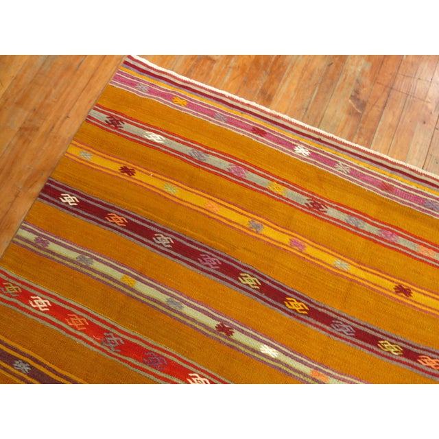 Boho Chic Vintage Zabihi Collection Turkish Kilim - 4'10" x 7' For Sale - Image 3 of 6