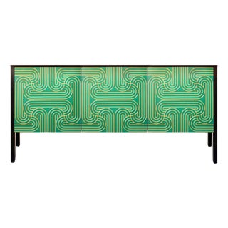 Loop Sideboard in Emerald and Gold by Coucou Manou For Sale