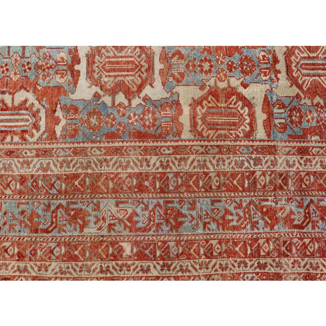 Large Scale Antique Persian Hamedan Rug With Colorful Tribal Design 11'7 X 14'4 For Sale - Image 9 of 16