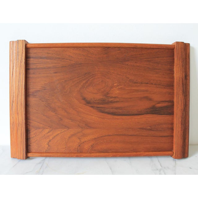 Brown Vintage Teakwood Tray B&m Thailand For Sale - Image 8 of 9