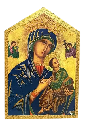 Wood Wall Hanging of Maesta Madonna and Christ Child After Cimabue - Italy