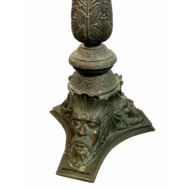 Antique Italian Neoclassical Style Figural Bronze Pedestal For Sale In Chicago - Image 6 of 6