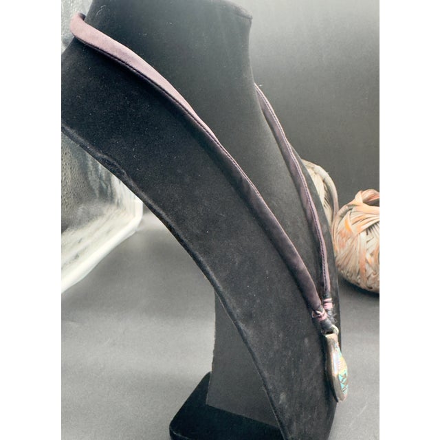 Silver Antique Chinese Needle Case Pendant Necklace, Sterling Silver Lacquered For Sale - Image 8 of 9