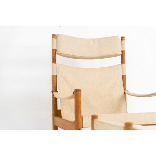 Set of Oak Safari Chair & Ottoman by Niels Eilersen for Erik Wørts For Sale - Image 9 of 15