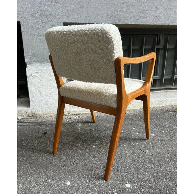 Set of Armchairs with Dark Wood Frame and White Bouclé Fabric, 2000s For Sale - Image 6 of 18