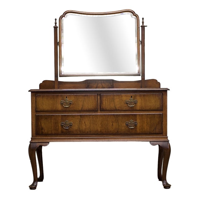 Vintage Walnut Dressing Table Chest from Waring and Gillow, 1930s For Sale