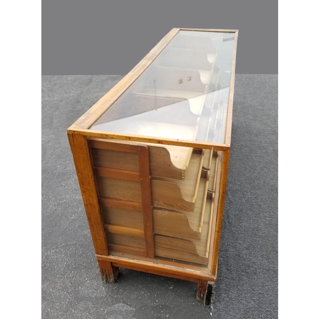 Antique Store Display Case Shop Counter Showcase W Wood and Glass Chairish