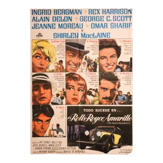 1975 Original Spanish Movie Poster, Yellow Rolls Royce For Sale