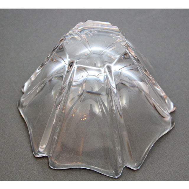 Orrefors Sweden Crystal Orion Bowl by Lars Hellsten 1970s For Sale In Palm Springs - Image 6 of 10