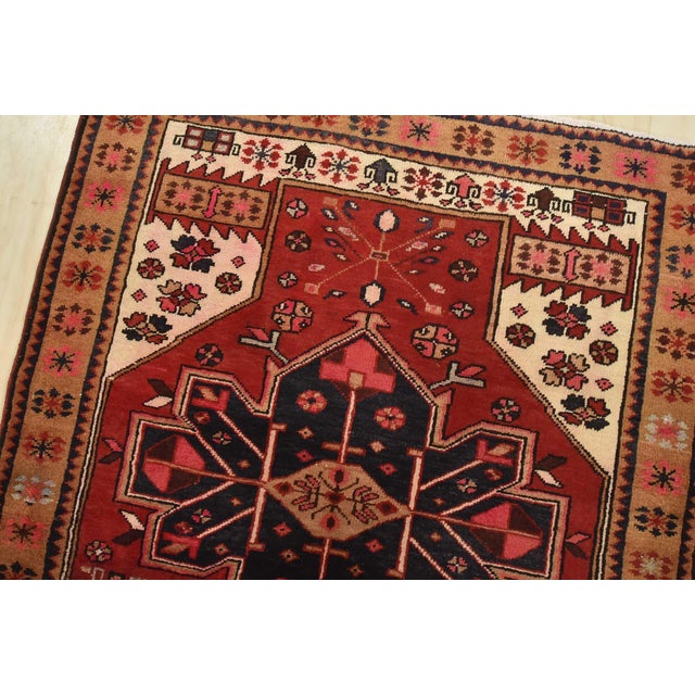 Luri Runner 3’6” X 10’8” Red Wool Vintage Tribal Hand-Knotted Oriental Rug For Sale In Philadelphia - Image 6 of 15