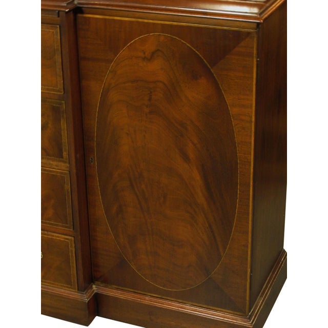 1950s Georgian Style Inlaid Breakfront, Attributed For Sale - Image 10 of 13