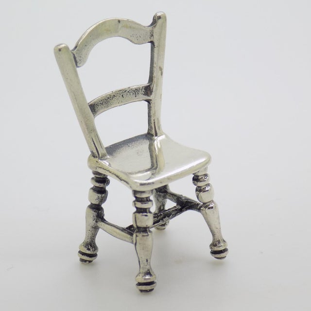 Sterling Silver 925 Kitchen Chair Dollhouse Miniature For Sale - Image 3 of 12