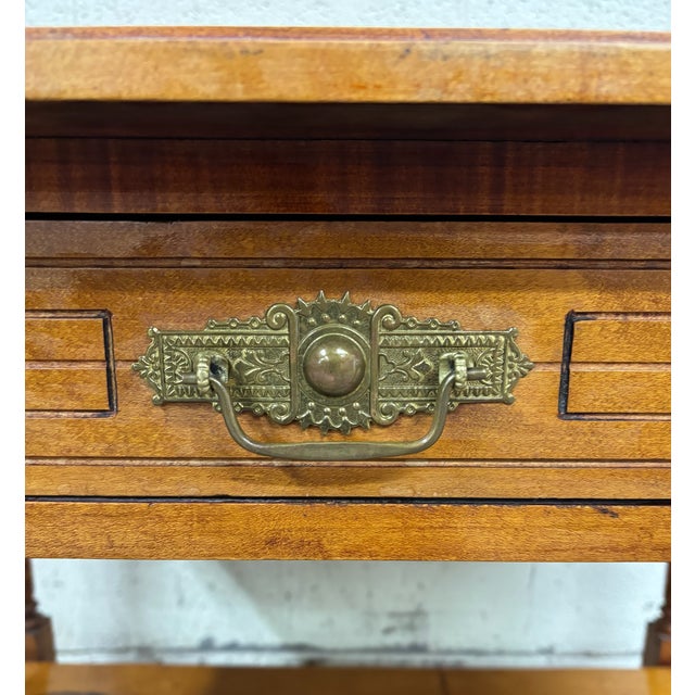 Antique Victorian Eastlake Aesthetic Movement Walnut Library Table Console For Sale - Image 11 of 15
