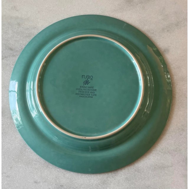Ceramic Set of 7 Vintage Furio Stoneware Dinner Plates For Sale - Image 7 of 9