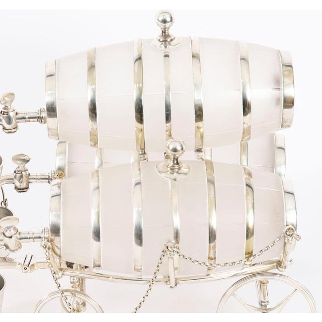 Antique Silver Plated Frosted Crystal Barrel Dispensers and Tot Pails, 1800s, Set of 6 For Sale - Image 13 of 16