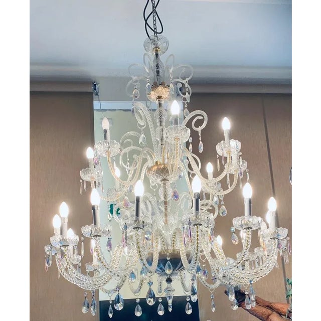 Very rare and enormous crystal color chandelier made by the master fg company in the 1980s, the master's skill was truly...