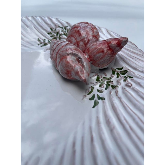 Majolica Sea Shell Dishes a Pair For Sale - Image 4 of 8
