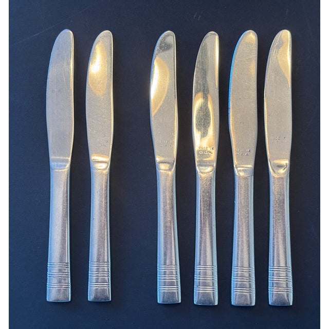1940s-50s Mid-Century Modern Pan Am Tray Setup’ Stainless Knives- Set of 6 PAN AM – Rare 1940s-50s Tray setup Stainless &...
