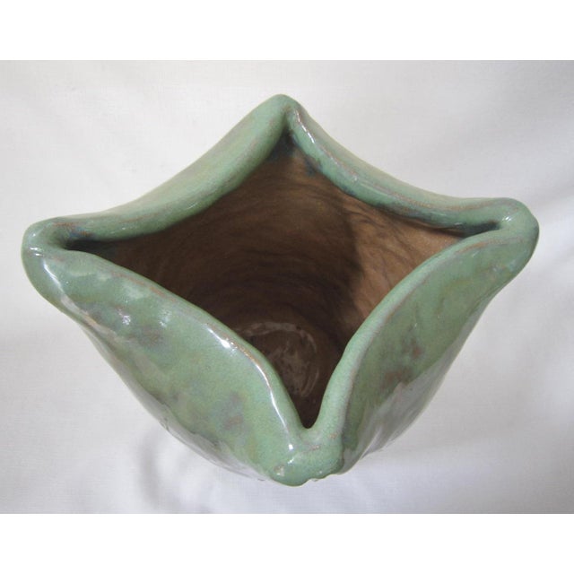 Large Mid Century art Pottery Vase, green glaze and purchased out of an Estate. Attributed to A.R. Cole due to the unique...