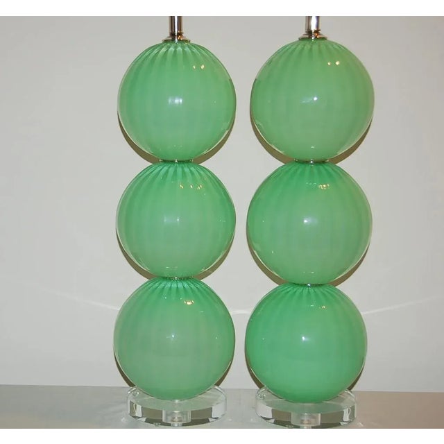 2000 - 2009 Joe Cariati Green Hand Blown Lamps For Sale - Image 5 of 11