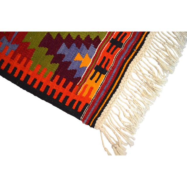 1950s Turkish Rug Antalya Barak Handmade Colorful Kilim Rug - 2′6″ × 3′10″ For Sale - Image 11 of 12