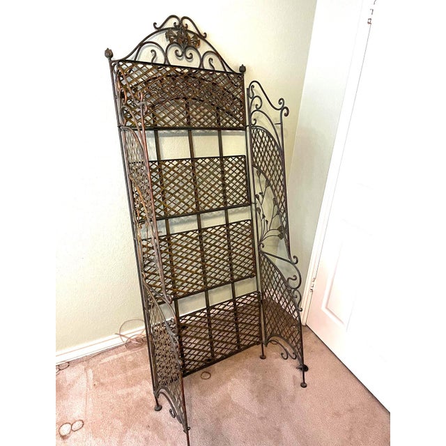 Gray Mid 20th Century French Iron Baker's Boulangerie Rack With 4 Shelves For Sale - Image 8 of 10