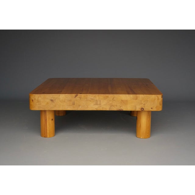 1960s Large Vintage Brutalist Pine Coffee Table, 1960s For Sale - Image 5 of 10