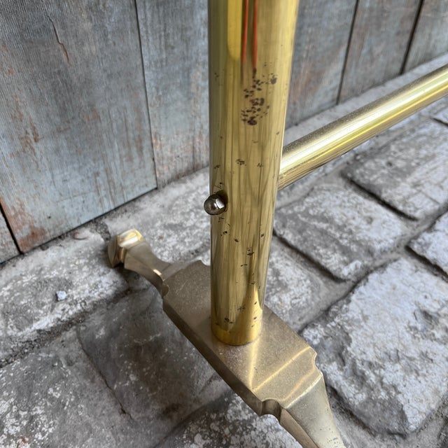 Brass Vintage MCM Brass Three-Bar Towel Rack With Hoof Feet For Sale - Image 8 of 10