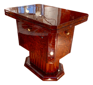 Vintage Art Deco Game Table with Cocktail Bar, 1925