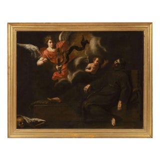 Neapolitan School Artist, Vision of Saint Francis, 17th Century, Oil on Canvas For Sale