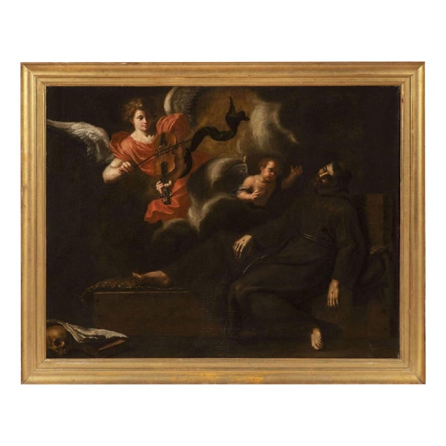 Neapolitan School Artist, Vision of Saint Francis, 17th Century, Oil on Canvas For Sale