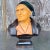 Mid-Century Modern Vintage Boho Carved Wood Bust of Man For Sale - Image 3 of 8