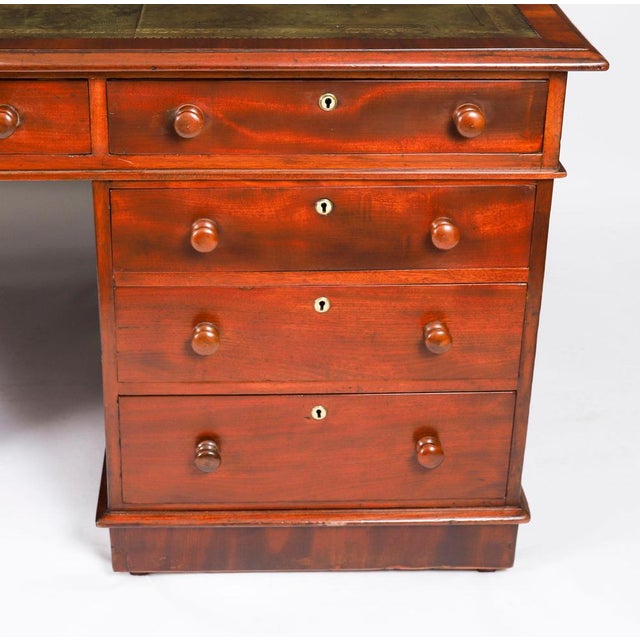 Antique Victorian Flame Mahogany Desk, 1800s For Sale - Image 15 of 18