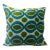Blue & Green Turkish Silk Velvet Pillow 20x20 For Sale