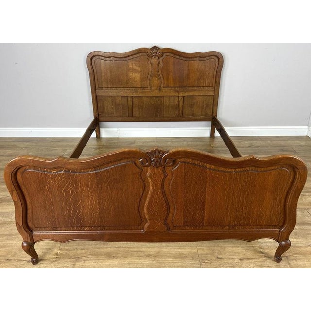 Vintage Louis XVI French Double Bed Frame in Oak For Sale - Image 13 of 13