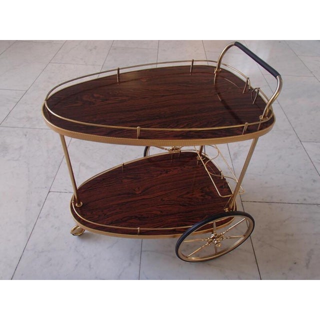 Triangular Kelko Serving Stand with Brass Frame, 1950s For Sale - Image 10 of 13