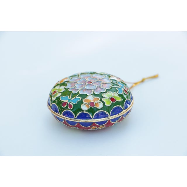 Champlevé Cloisonné Flower Christmas Ornaments, Set of 3 Chairish