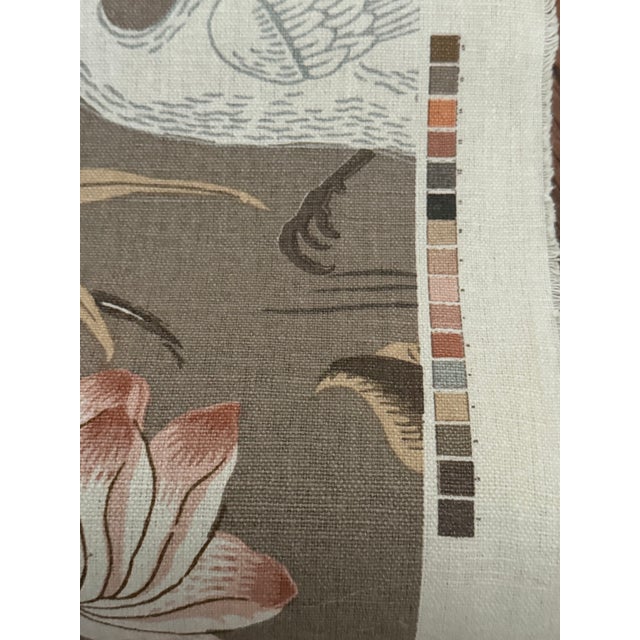 Textile Schumacher 172934 Lotus Garden Mocha Fabric 8 Yards For Sale - Image 7 of 8