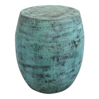 Vintage Hammered Copper Barrel Table/Stool For Sale