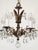 Vintage Overflowing Dark Patina Ornate Bronze Cut Lead Glass Crystal Chandelier For Sale - Image 4 of 17